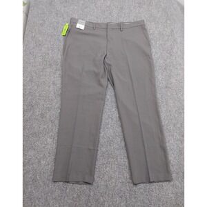 Haggar Pants Mens 40x30 Gray Super Flex Waistband All Day Comfort Flat Front NWT